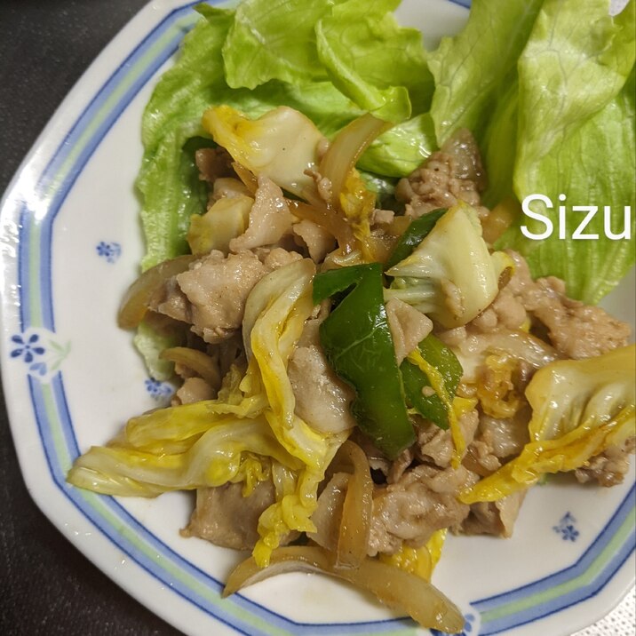 ピーマンキャベツの豚カレー炒め